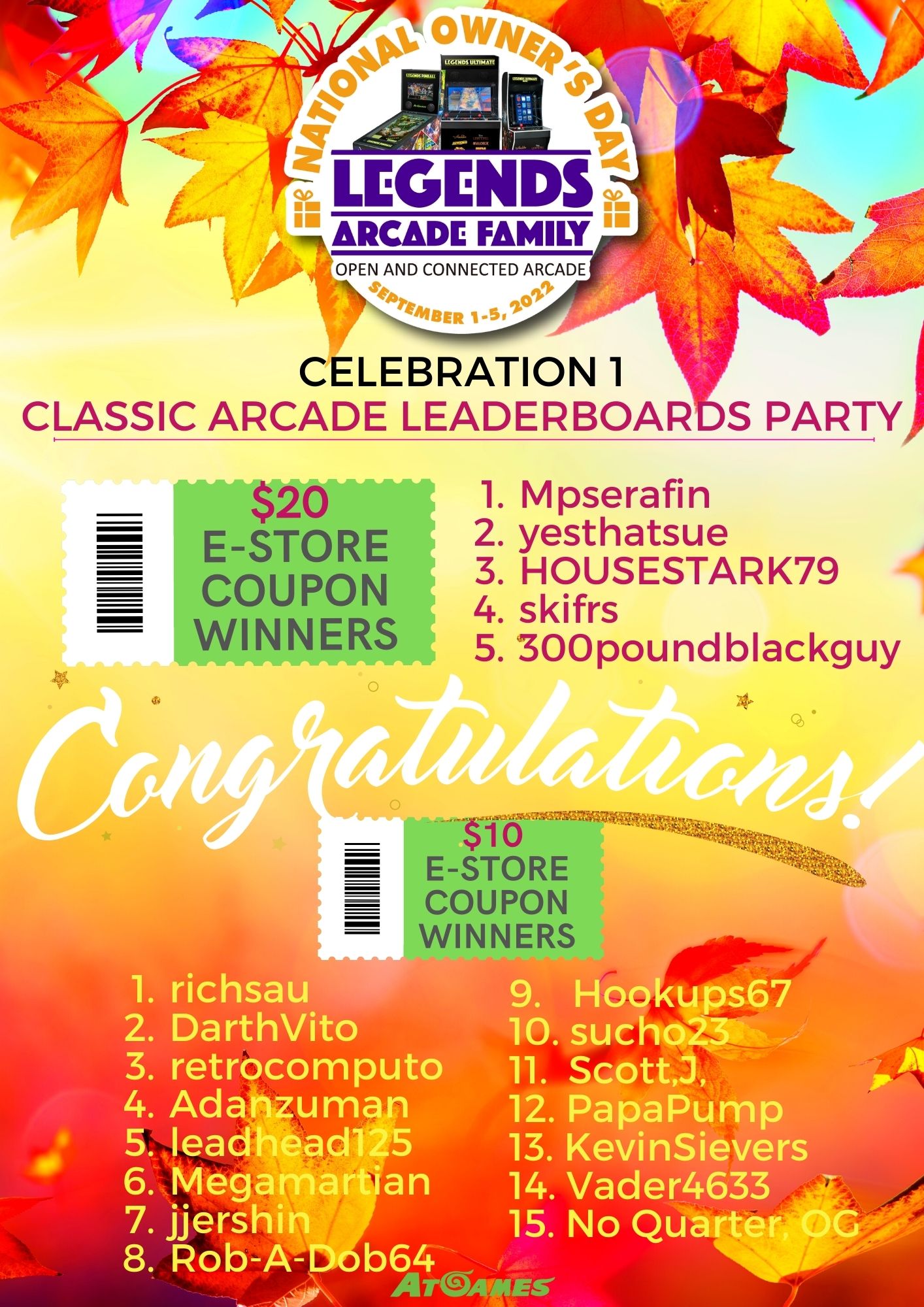 AtGames - Congratulations to the many winners in our... | Facebook