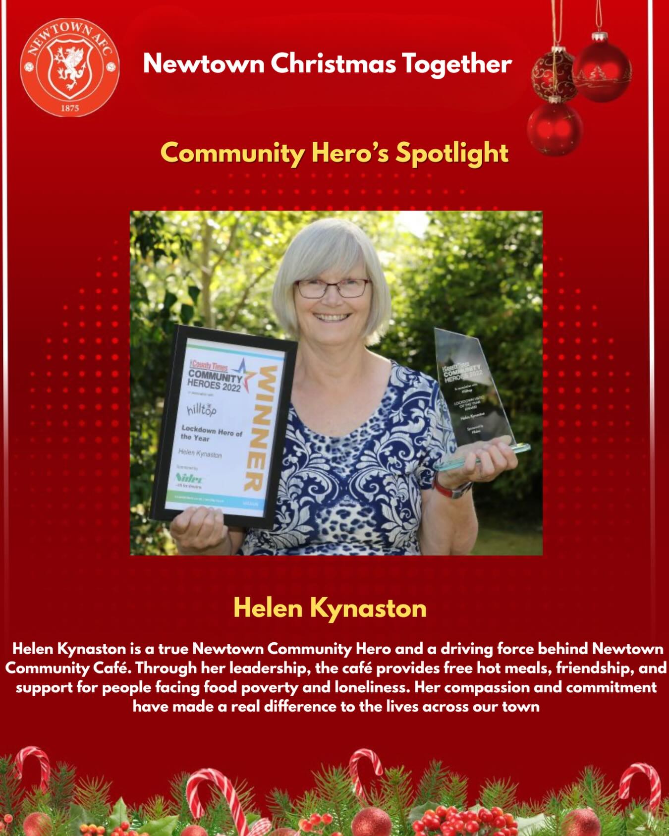 🌟 Newtown Community Hero: Helen... - Newtown Football Club | Facebook
