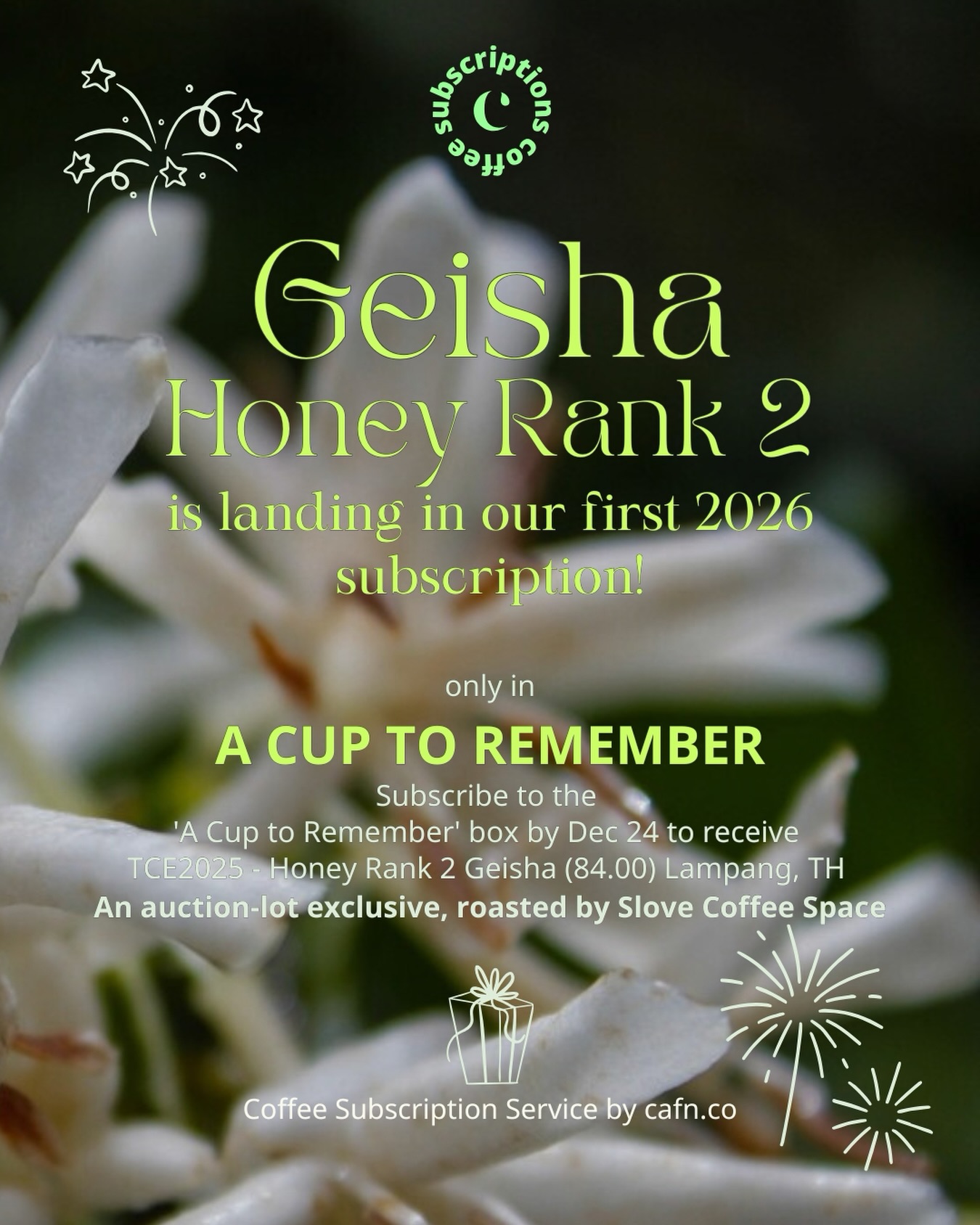 cafnco - 🌟 TCE 2025 Geisha Honey Rank 2 is landing in our first 2026 ...