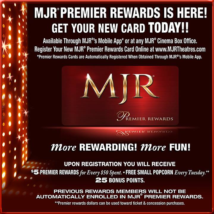 MJR Theatres - Become a member of the free MJR Premier Rewards Program ...