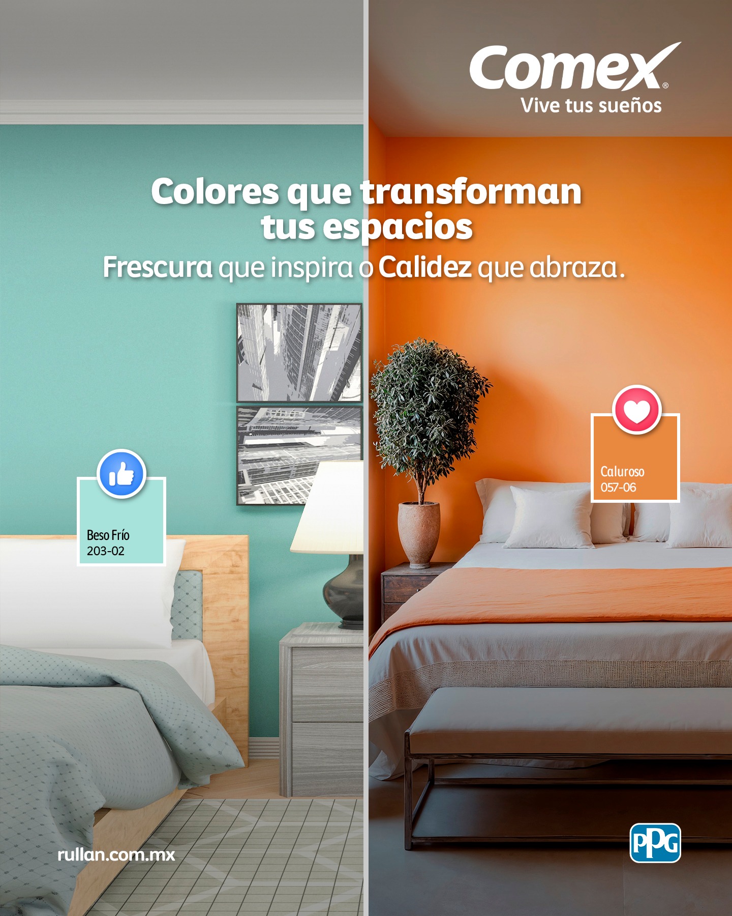 Comex - ¿Qué prefieres para tu hogar? 🏡 💙 Frescura que relaja 🧡 Calidez ...