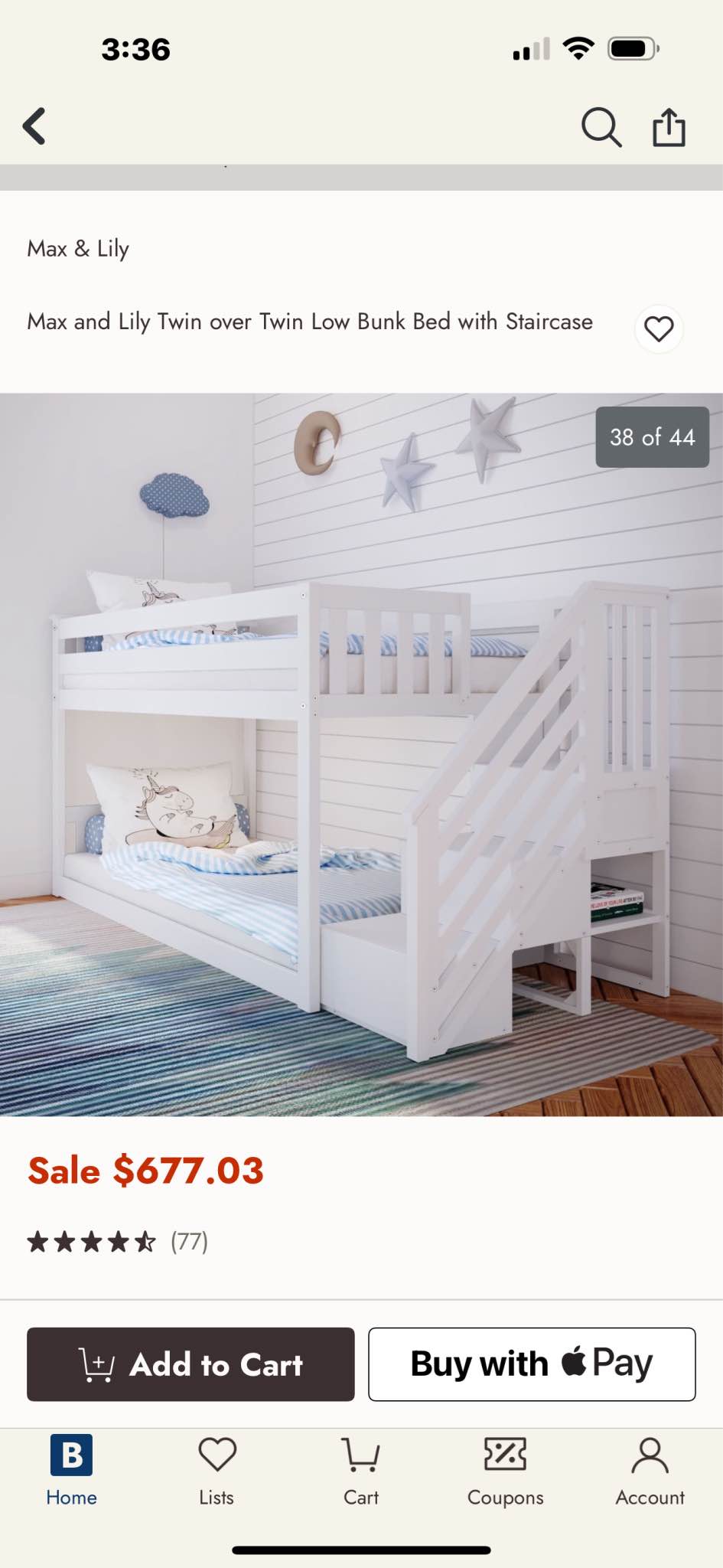 White bunk bed with steps - Beds & Bed Frames - Raleigh, North Carolina ...