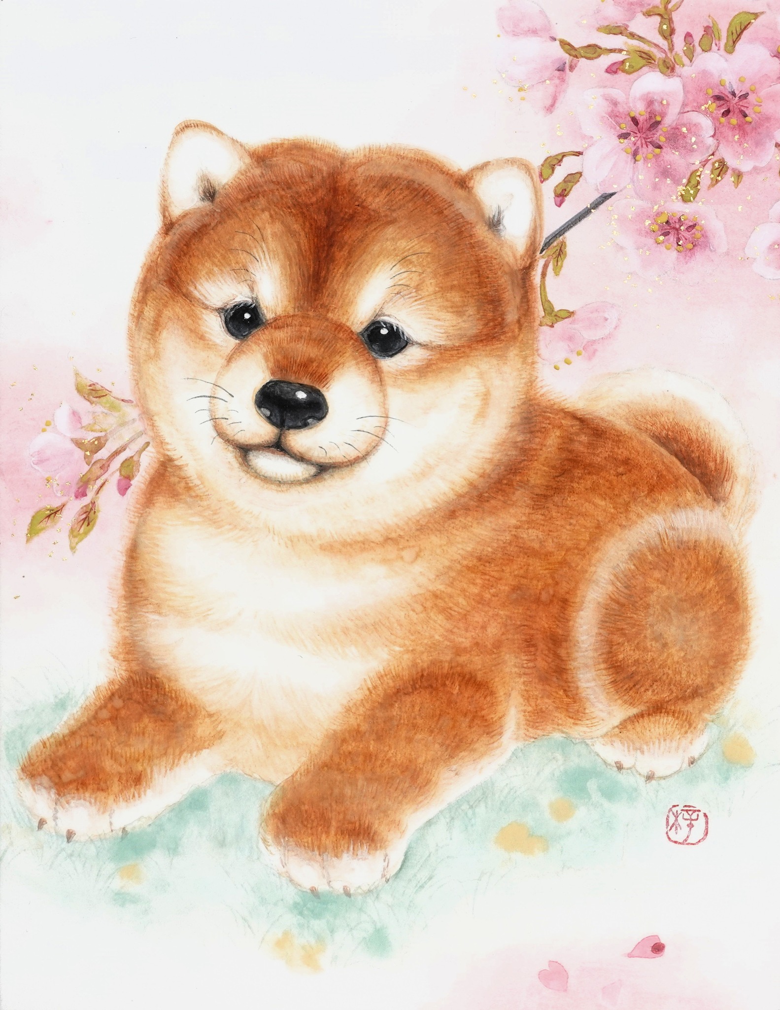 昔描いた貝合わせ(風)の画像を発掘しました。😄🌸🌸🌸 そういえば、下