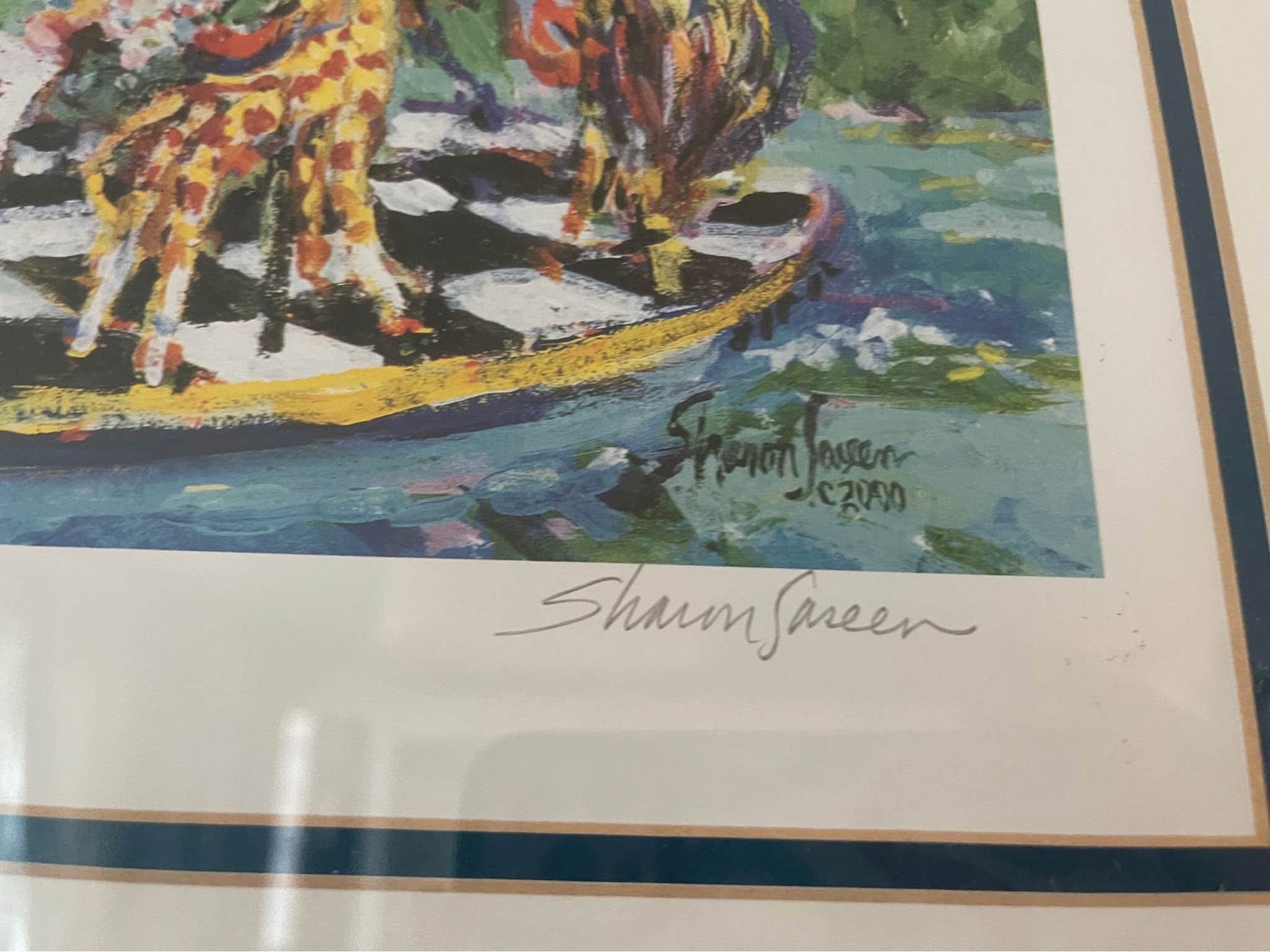 Local Artist Sharon Saseen’s ‘Carousel Animals’ signed, framed print ...