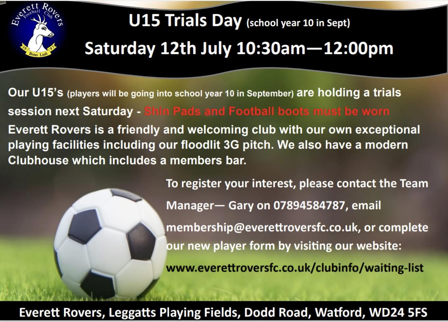 Everett Rovers Football Club | Watford