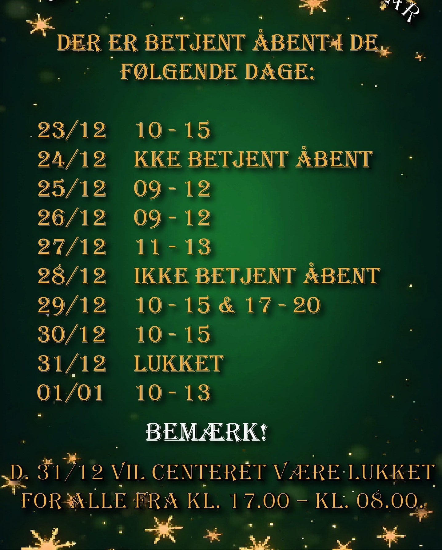 Rødby - Glædelig jul og godt nytår til jer alle 🎅 Husk at centeret har ...