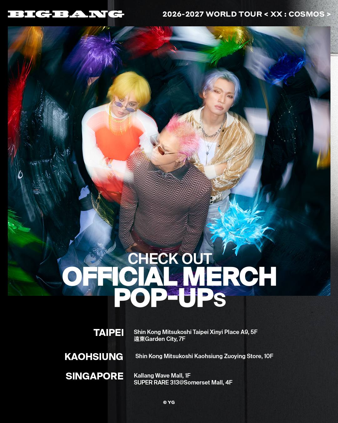 BIGBANG XX: Cosmos pop-up store in Singapore with limited merchandise