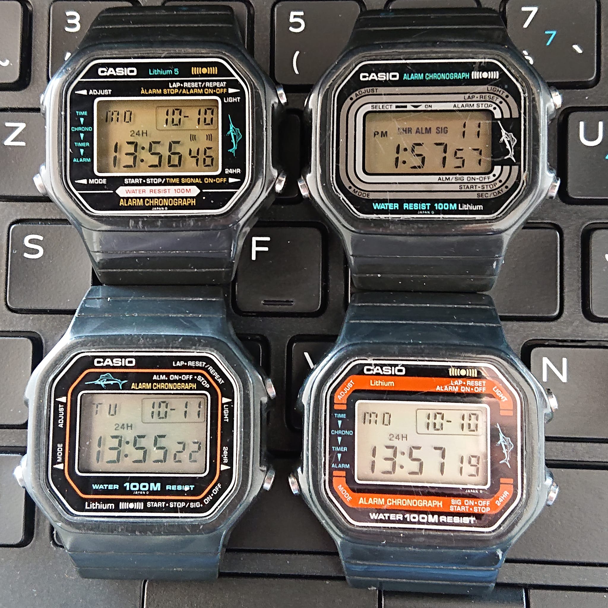 Casio W-100, W-200, W-300, and W-400 Marlin