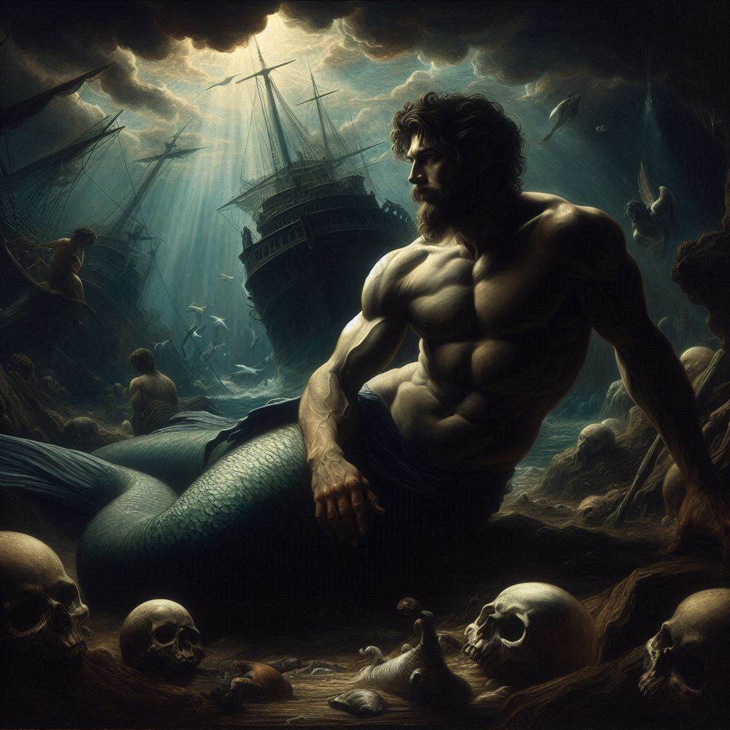 Bing Prompts | Caravaggio style oil painting of a muscular solemn ...