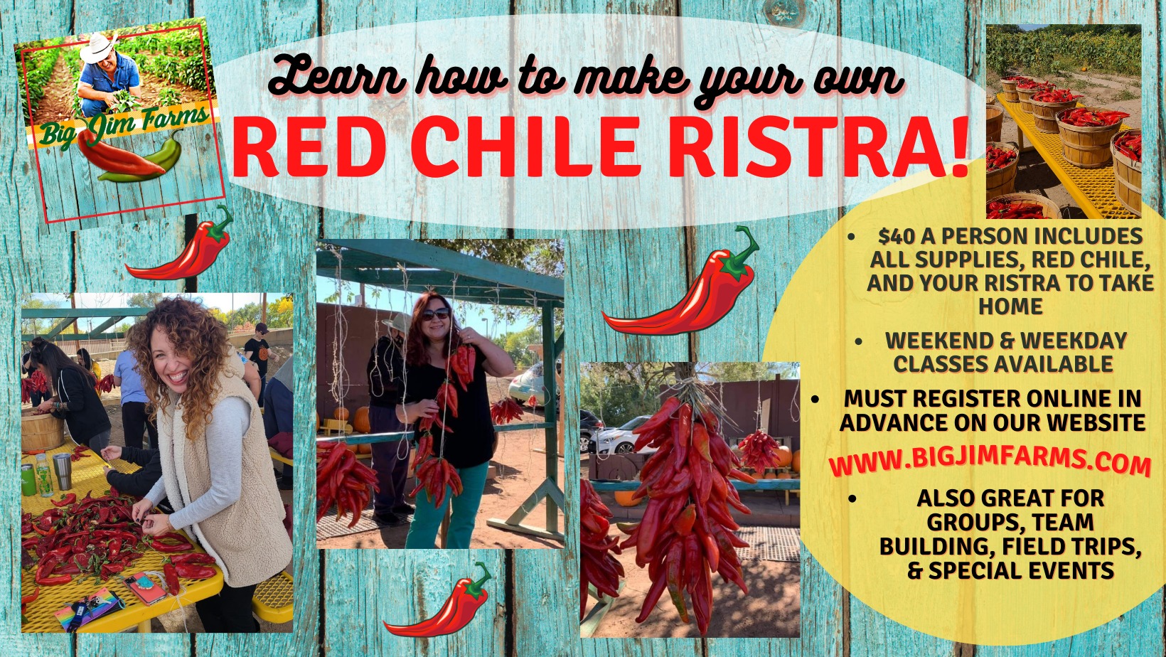 Red Chile Ristra Making Workshop at Big Jim Farms