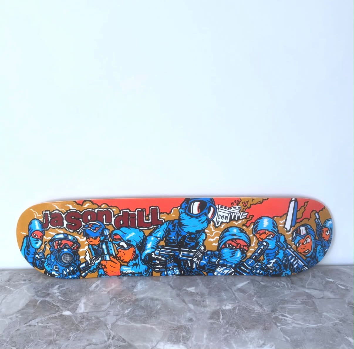 Hand painted Jason Dill skateboard deck