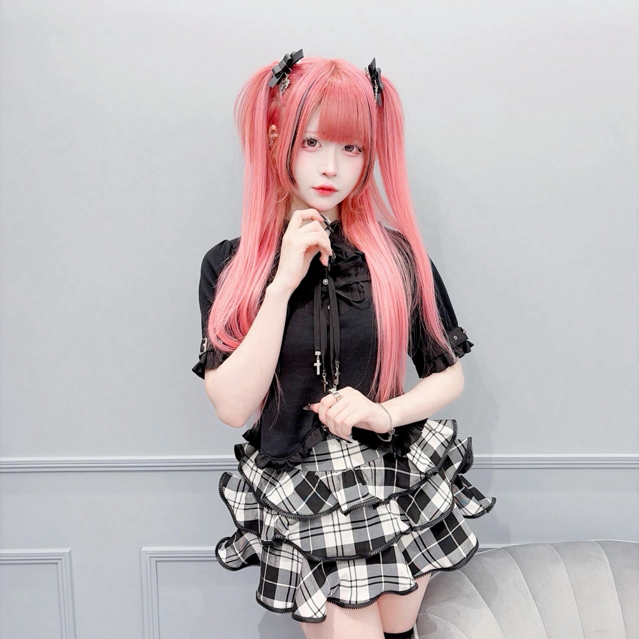 🎀𝐂𝐨𝐦𝐢𝐧𝐠 𝐒𝐨𝐨𝐧🎀 ✔︎ダブルりぼんギンガムキャミワンピース