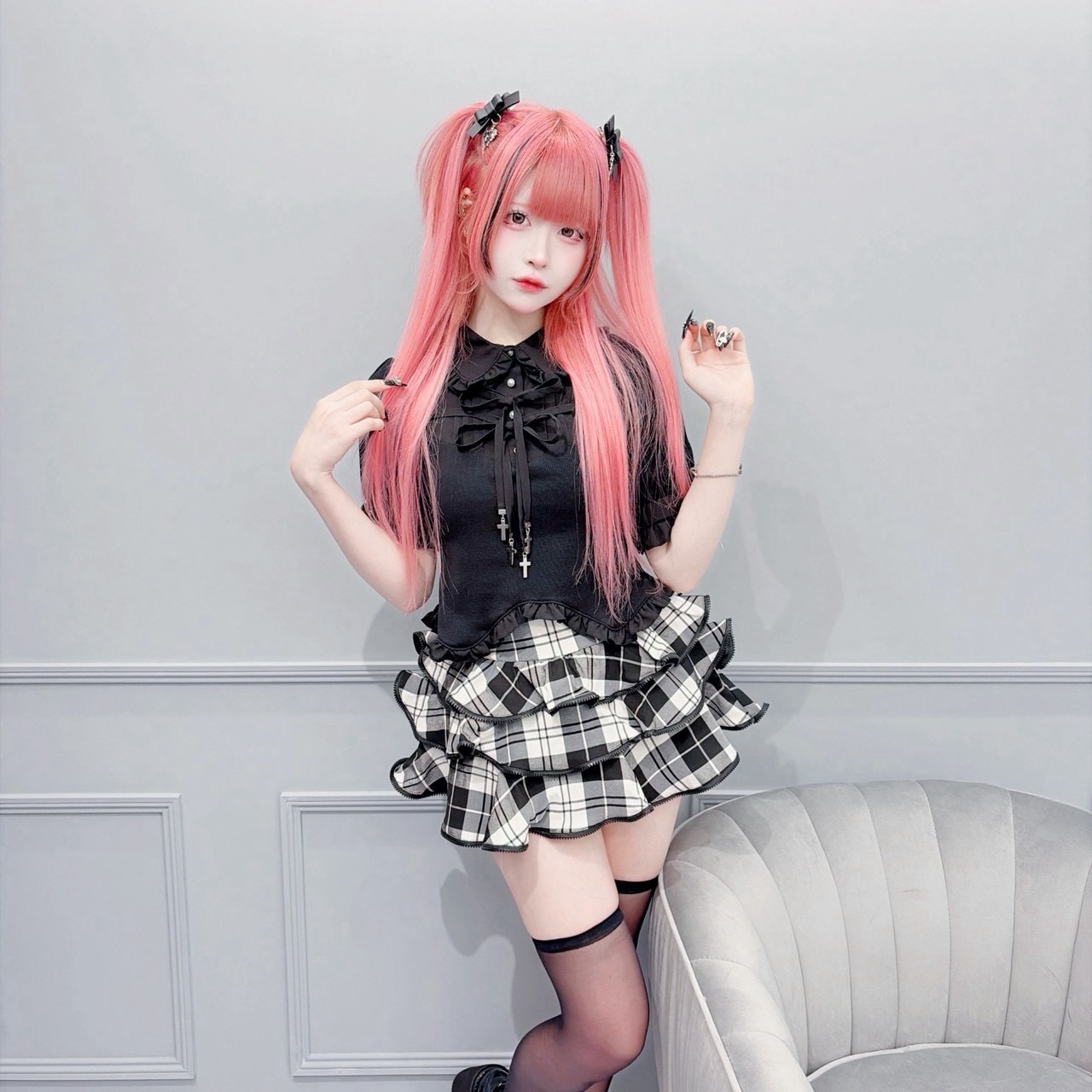 🎀𝐂𝐨𝐦𝐢𝐧𝐠 𝐒𝐨𝐨𝐧🎀 ✔︎ダブルりぼんギンガムキャミワンピース