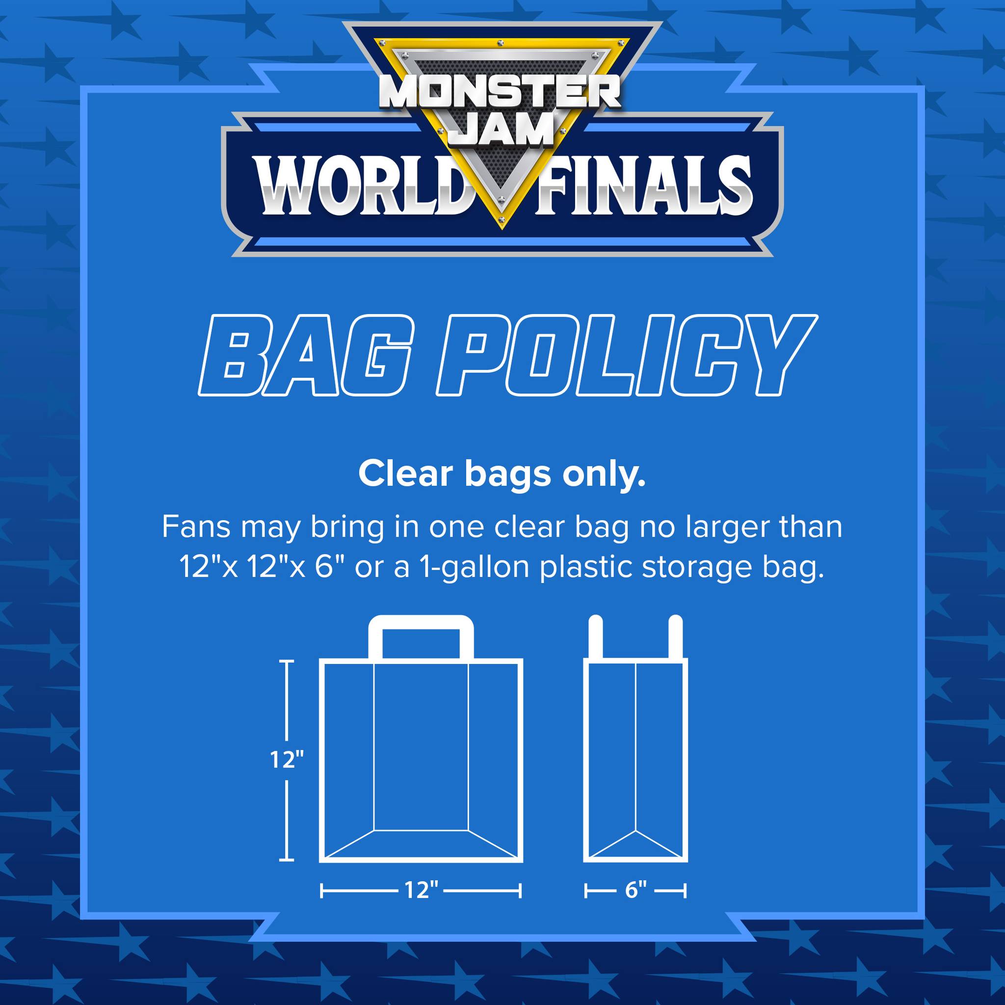 Rice-Eccles Stadium bag policy for Monster Jam 2026