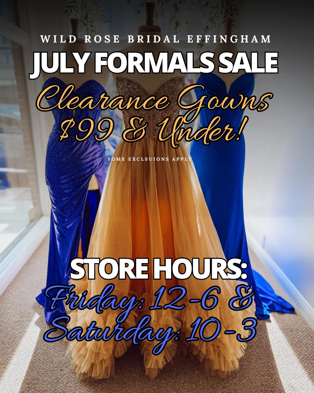 clearance formal dresses near me Under $100? 😍Yes, Really! Our July Formals Sale is here at Wild Rose Bridal Effingham! 🌹 Shop gowns priced at $99 and under while supplies last. Perfect for homecoming classy formal black dress