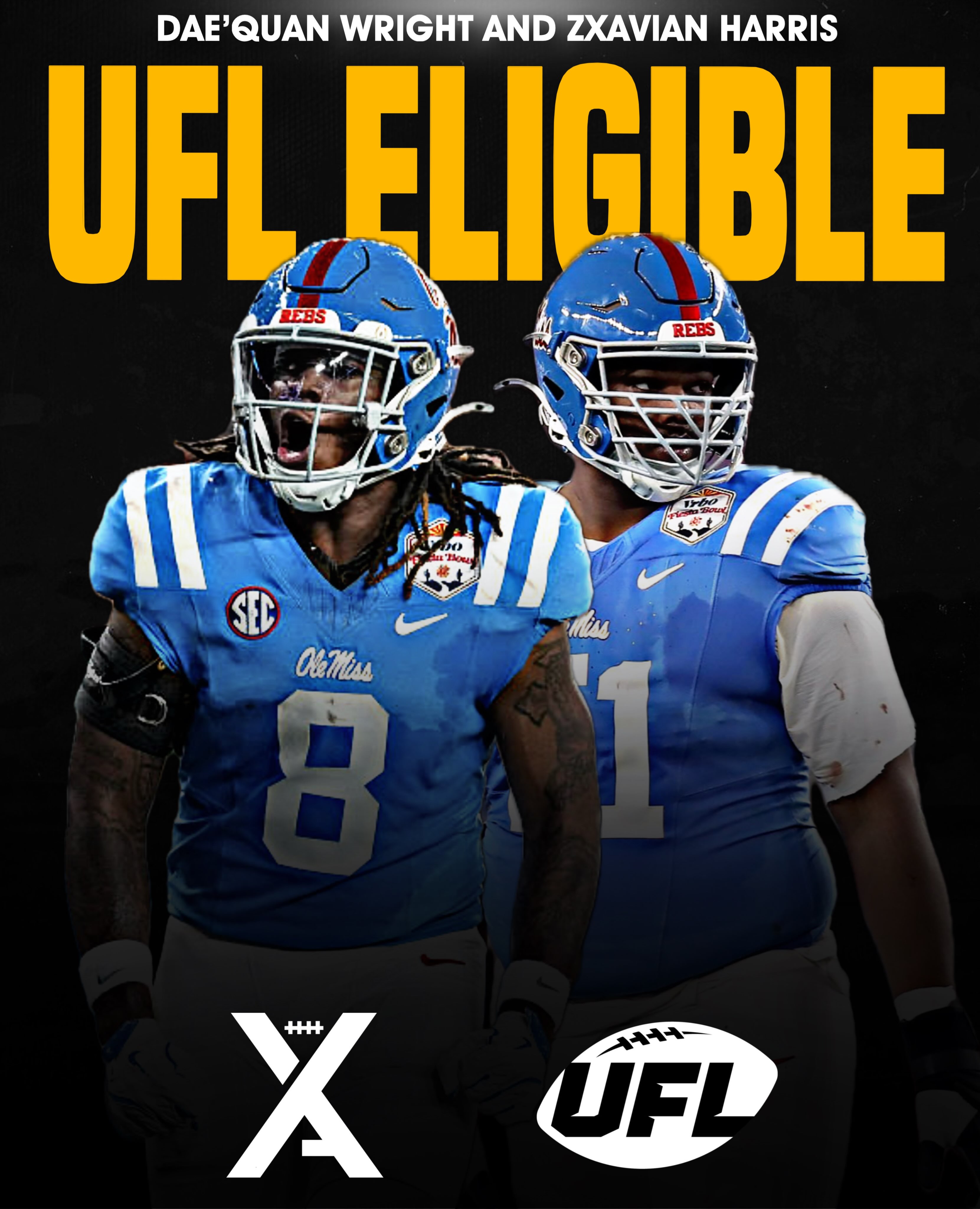 【D1様用】SWORN / The Alleviation Former Ole Miss players Dae'quan Wright and Zxavian Harris
