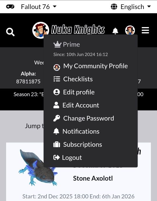 Nuka Knights [Fallout 76] | Auf der Webseite und in der App gibt es ein ...