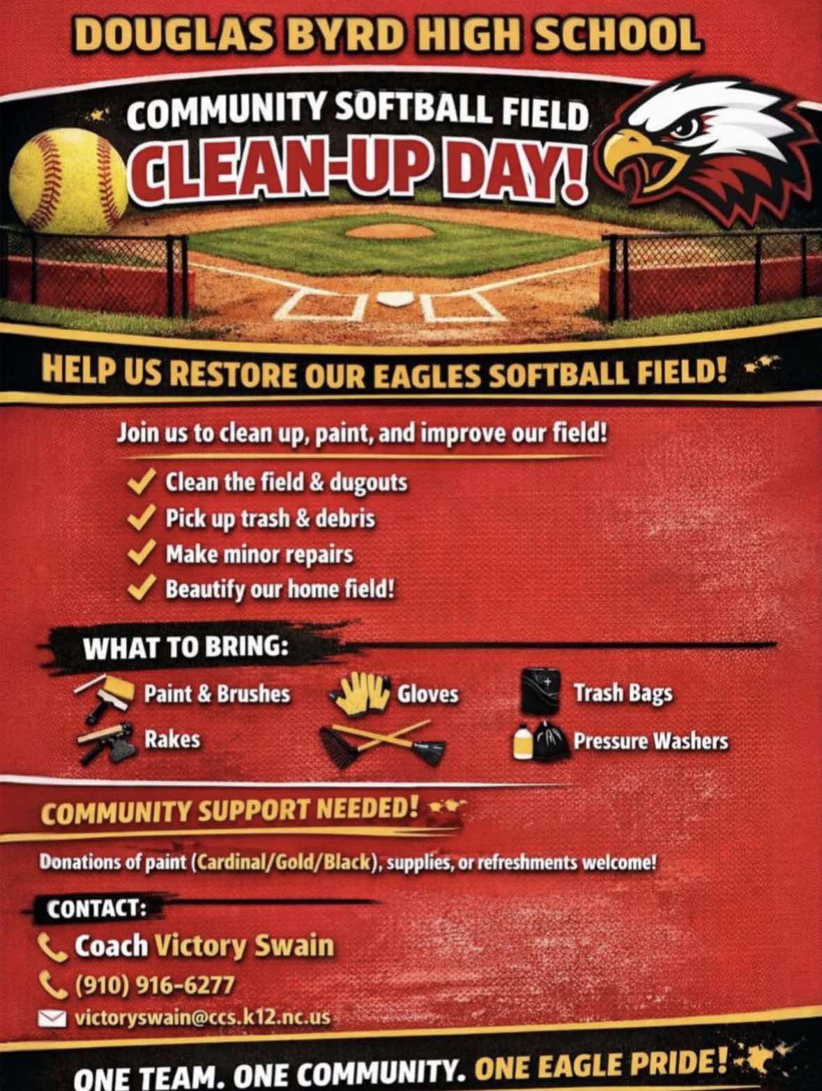 FayToday News - ⚾ Douglas Byrd Softball Field Cleanup Day... | Facebook