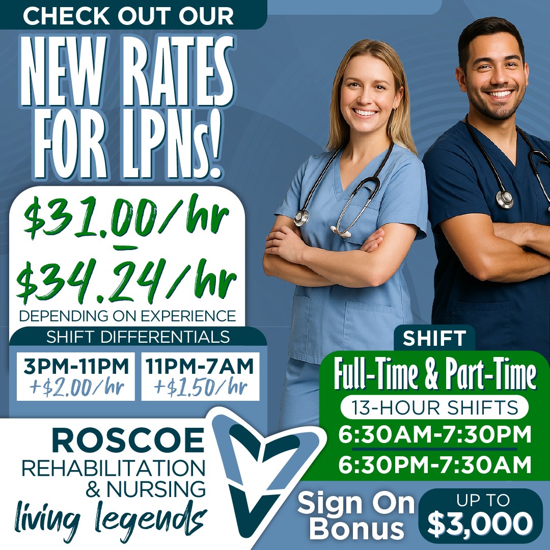 Roscoe - 💙 NEW RATES for Licensed Practical Nurses (LPN) 💙 Ready to ...