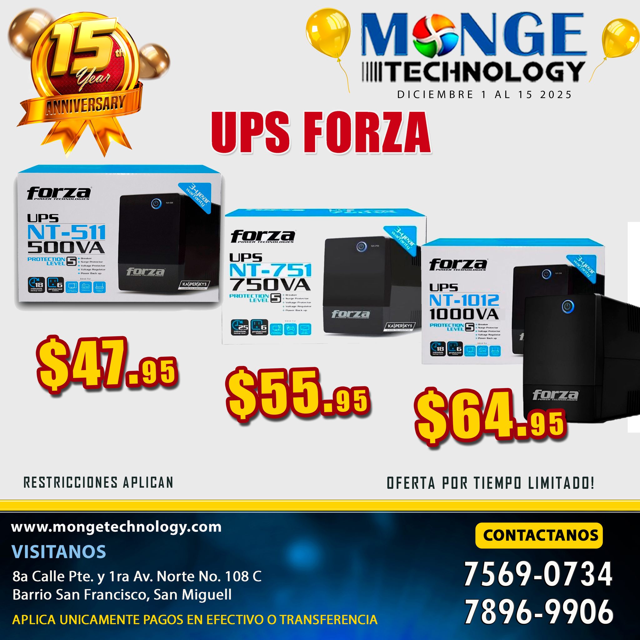 Monge - ⚡🔋 ¡Protege tus equipos con UPS Forza en OFERTA! 🔋⚡ Evita daños ...