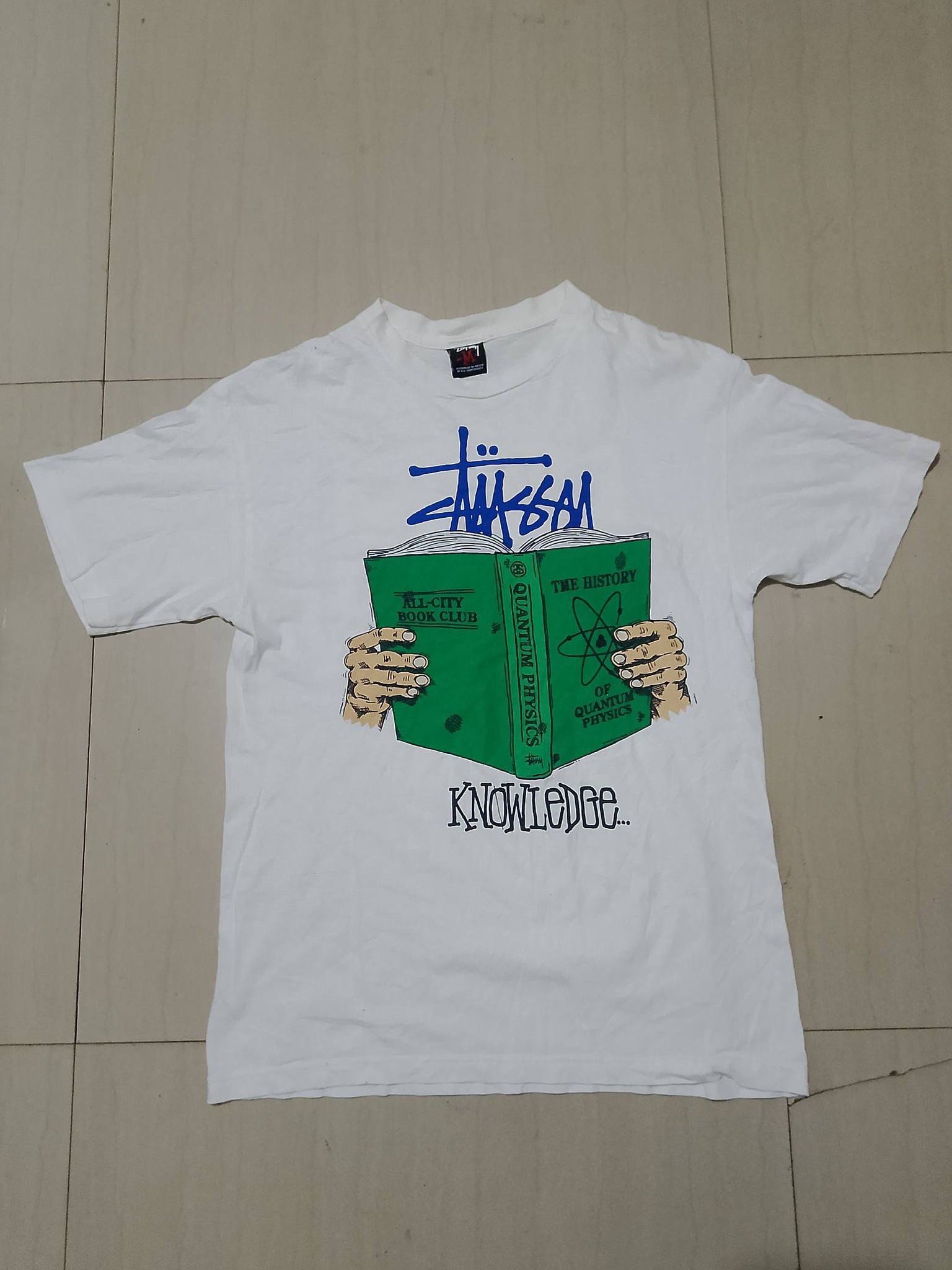 Stussy big tee XL 23x30 Cr : 10/10 issue bleach stain mine 350 dm lng