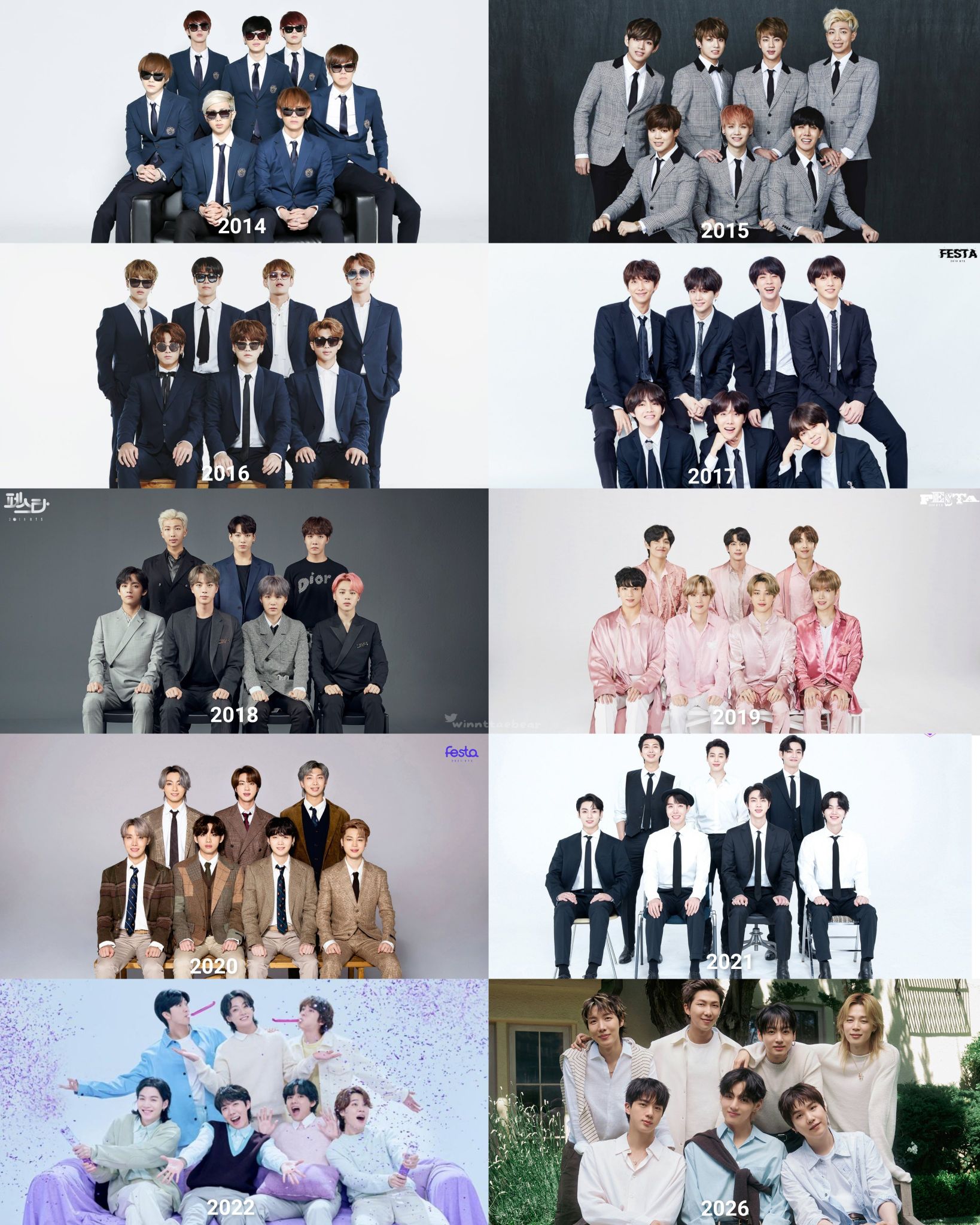 BTS Festa family photo 2014-2026 🏡💜