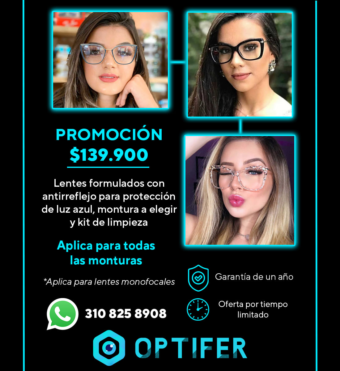 Optifer - 📣📣 OFERTA POR TIEMPO LIMITADO ⏰ $139.900 Lentes...