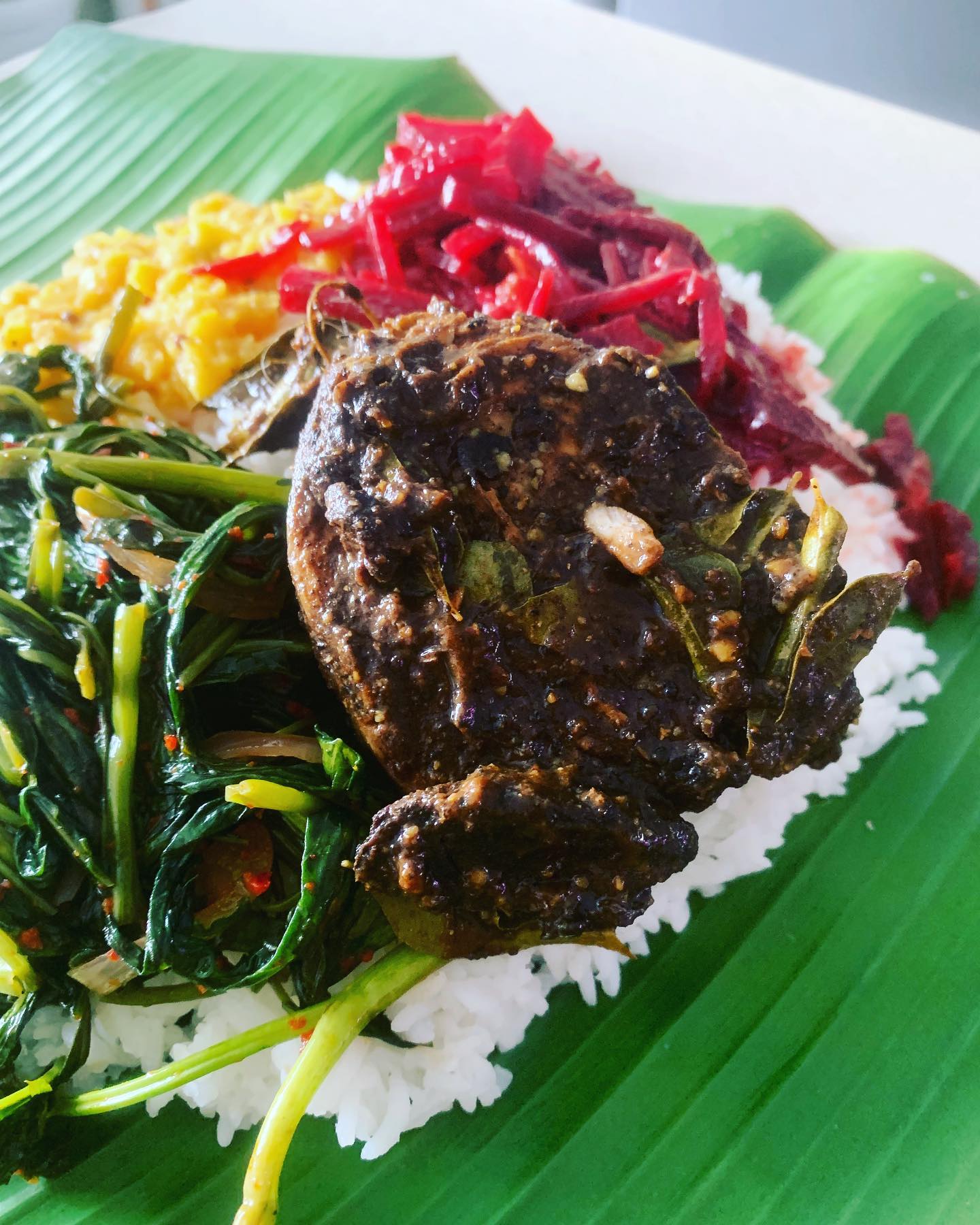 Taste of Lanka - Today’s lunch - Ulu haal bath (fenugreek...
