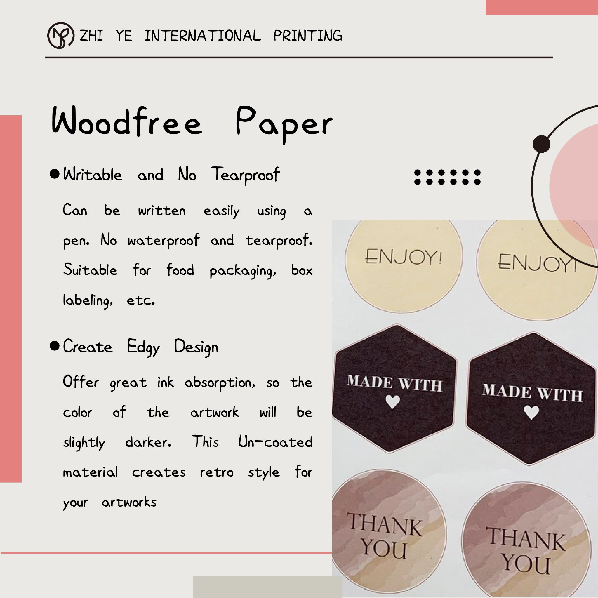 智業國際印刷有限公司 - 【Woodfree Paper Label】 Create retro style for your design👍 ...