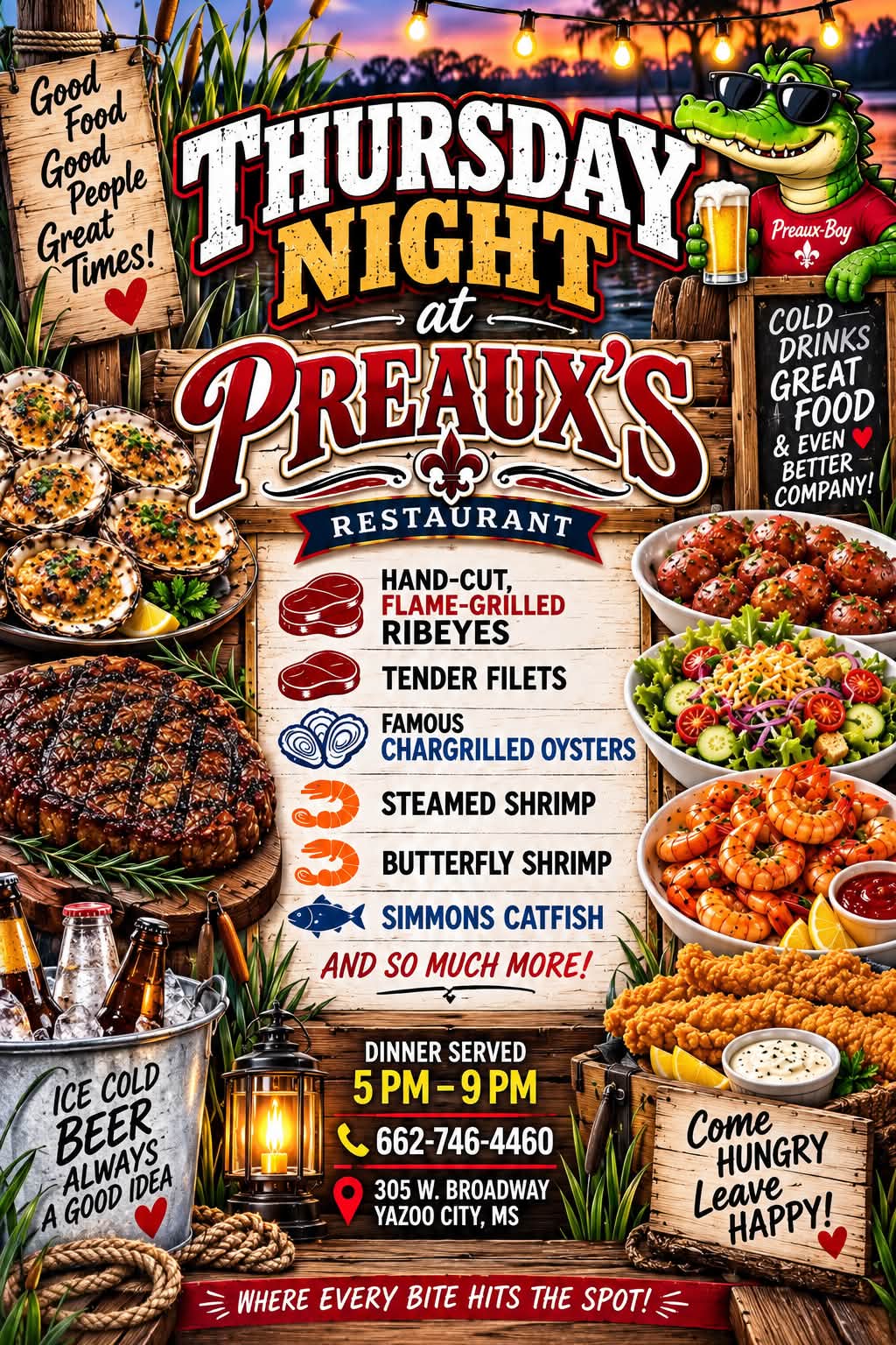 P-Reaux's Cajun Mudbugs & Shrimp - The Hut on Broadway | Yazoo City MS