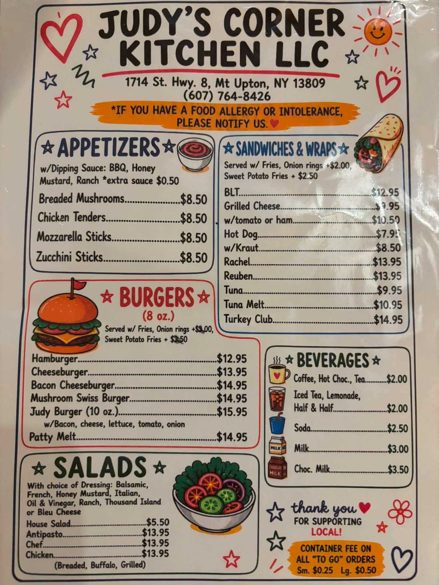 JUDY　フードコート New lunch and dinner menu