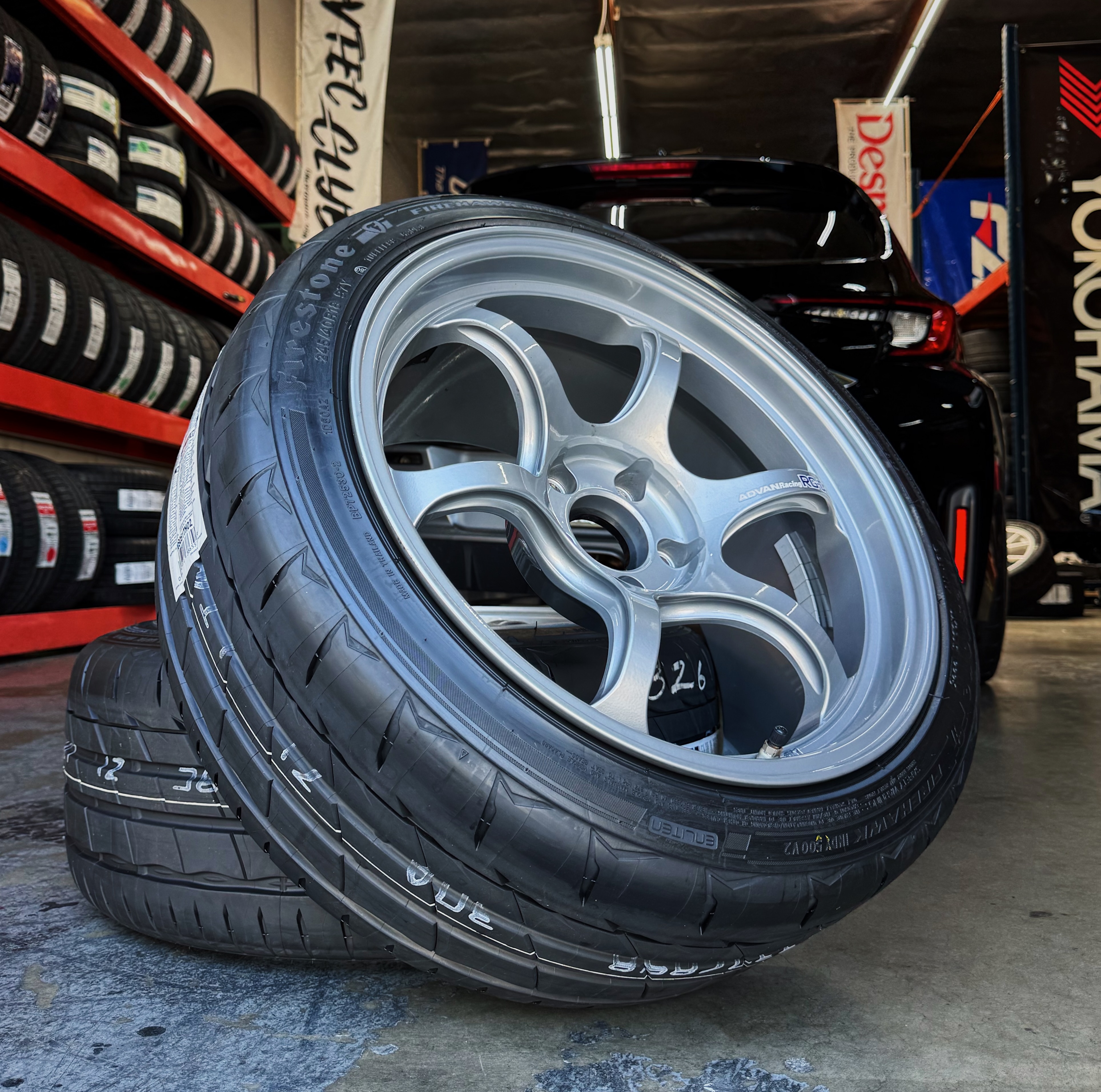 R Compound - 255/40/17 Toyo R1R tires (200TW) on 17x9 Gram Lights
