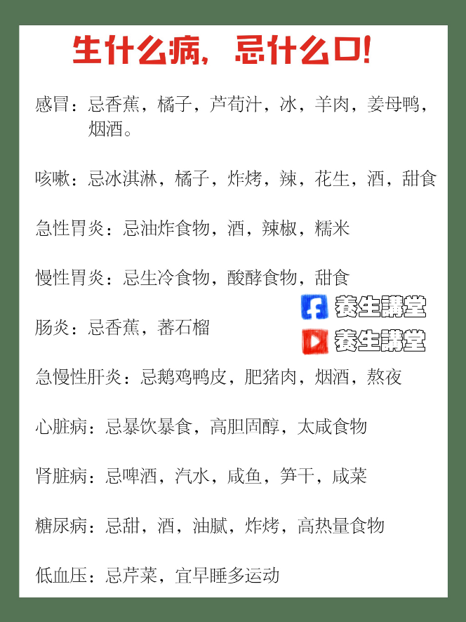 赵晓磊副教授-同善医院中医部 - # 忌口大全 一