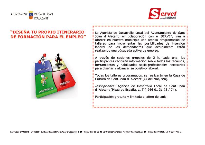 La ADL y el SERVEF ofrecen talleres... - Sant Joan d'Alacant | Facebook