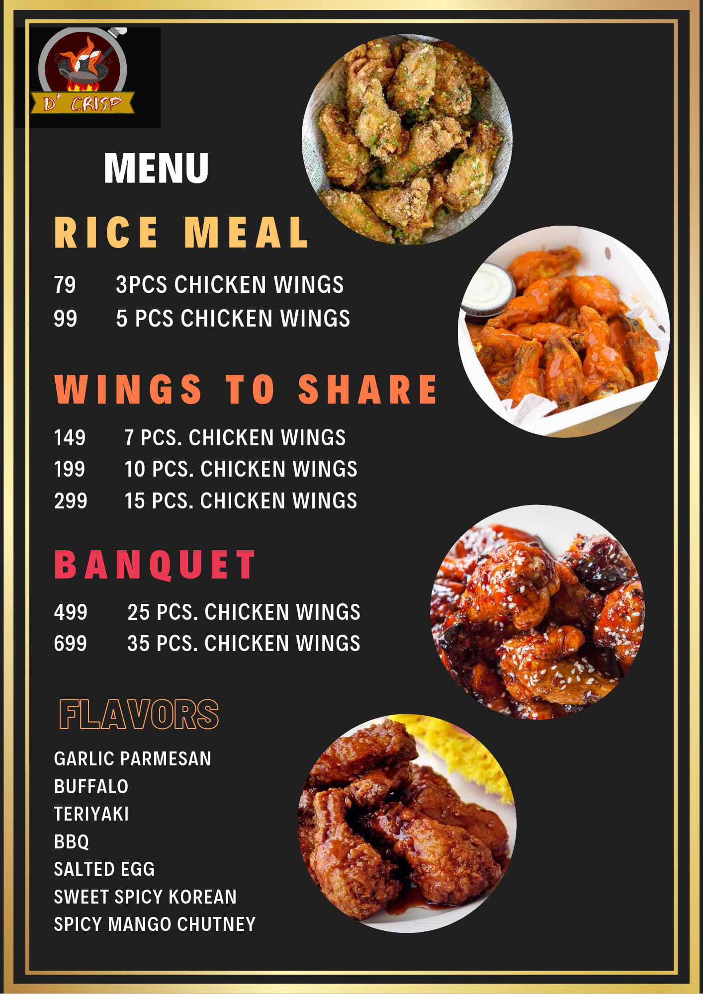 D' - Here is the updated menu of D' Crisp 🎉NOW OPEN🎉!! GOOD DAY ...