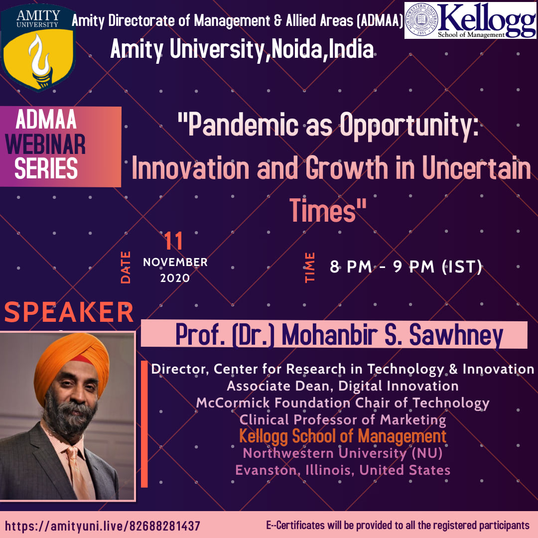 Eminent Speaker: Prof. (Dr.)... - ADMAA Webinar Series | Facebook
