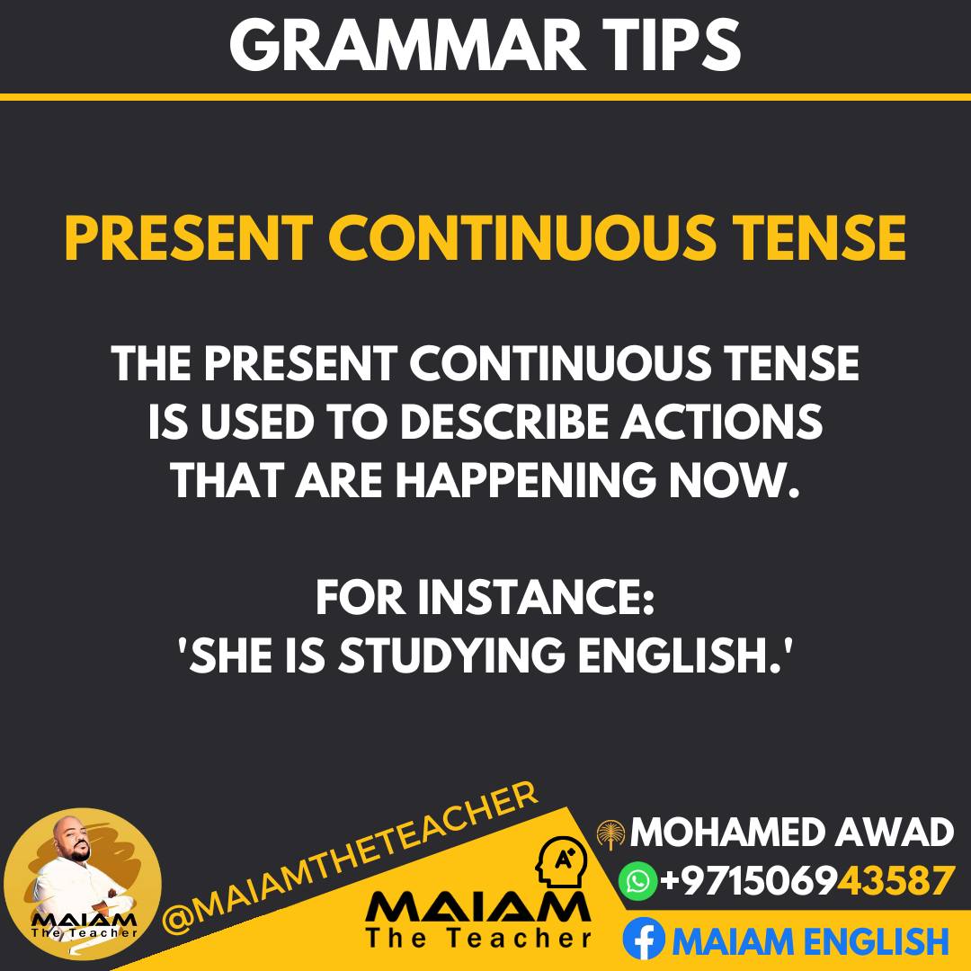 Mohamed Awad - Present Continuous Tense, also known as Present ...