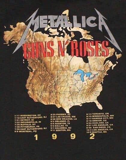 Guns N' Roses and Metallica's 1992 co-headlining tour