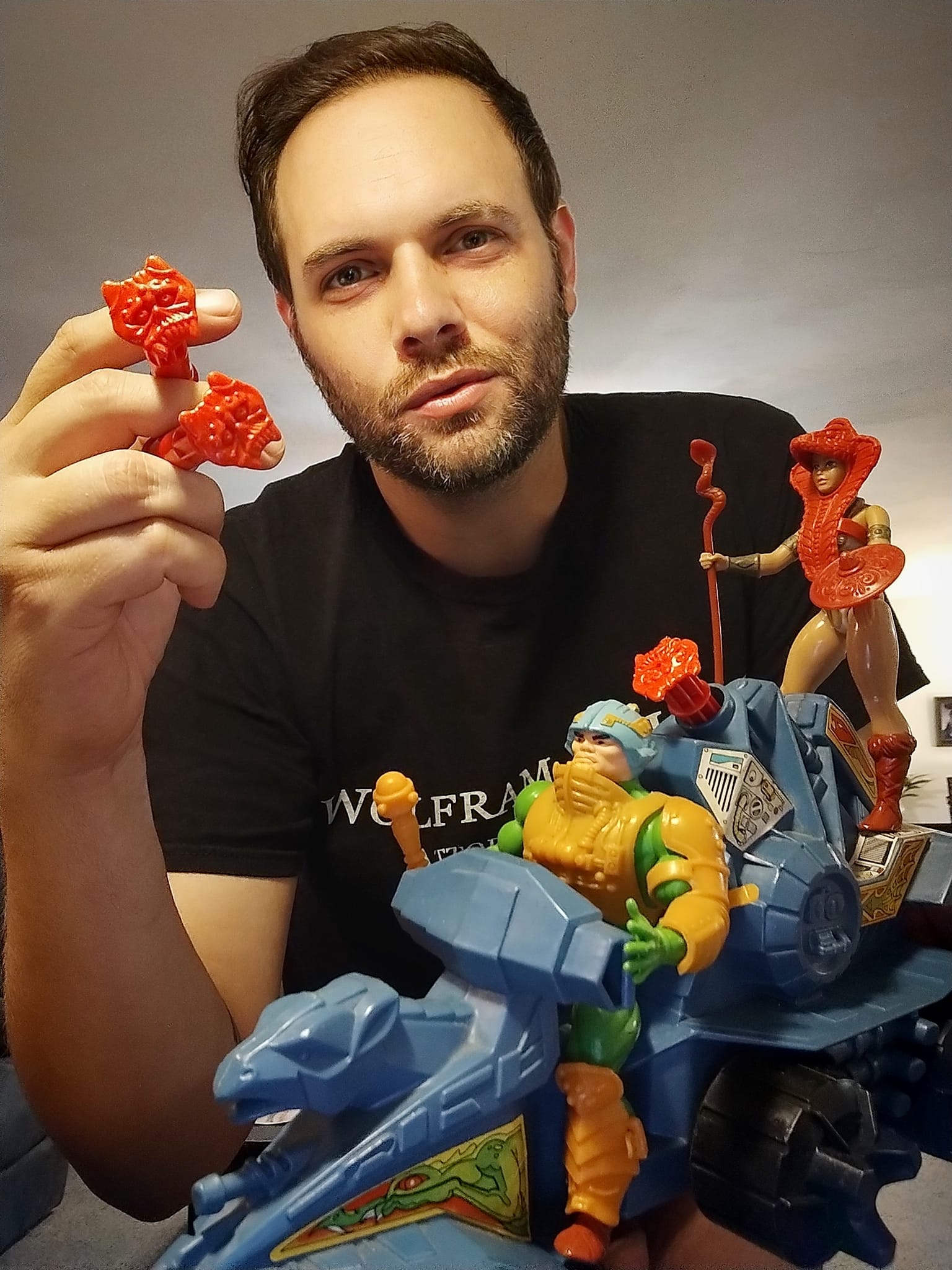 Completing the vintage 1980s Masters of the Universe Battle Ram toy