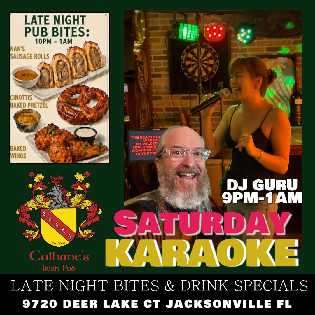Saturday Karaoke And Late Night Bites At Culhane's Irish Pub