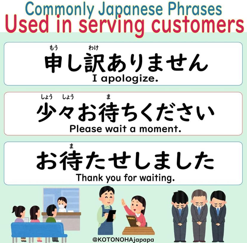 These are common phrases you will hear when interacting as a