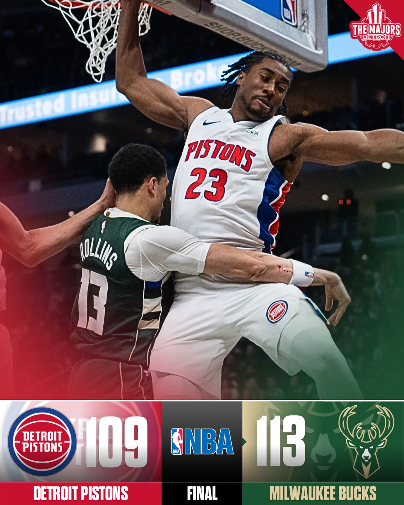 The Detroit Pistons blew a 19-point lead in their loss to the LA