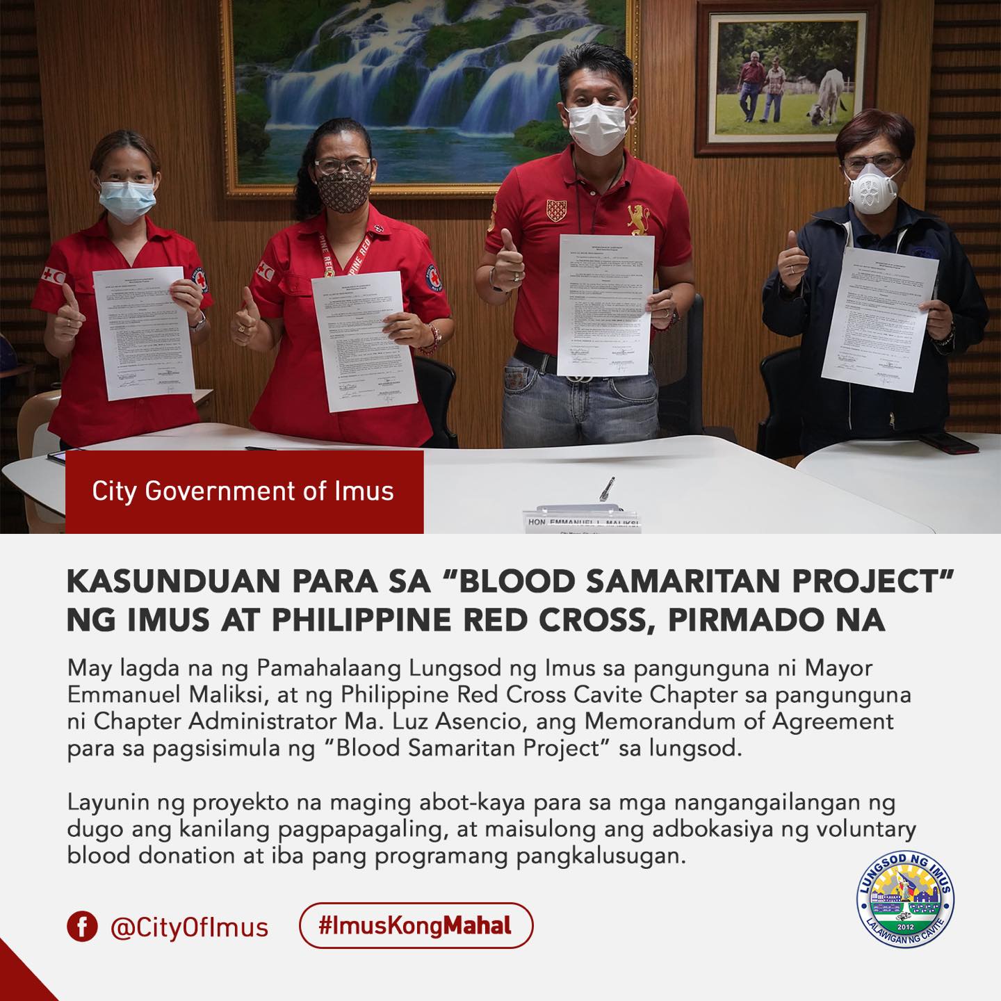 City Government of Imus - KASUNDUAN PARA SA “BLOOD SAMARITAN PROJECT NG ...