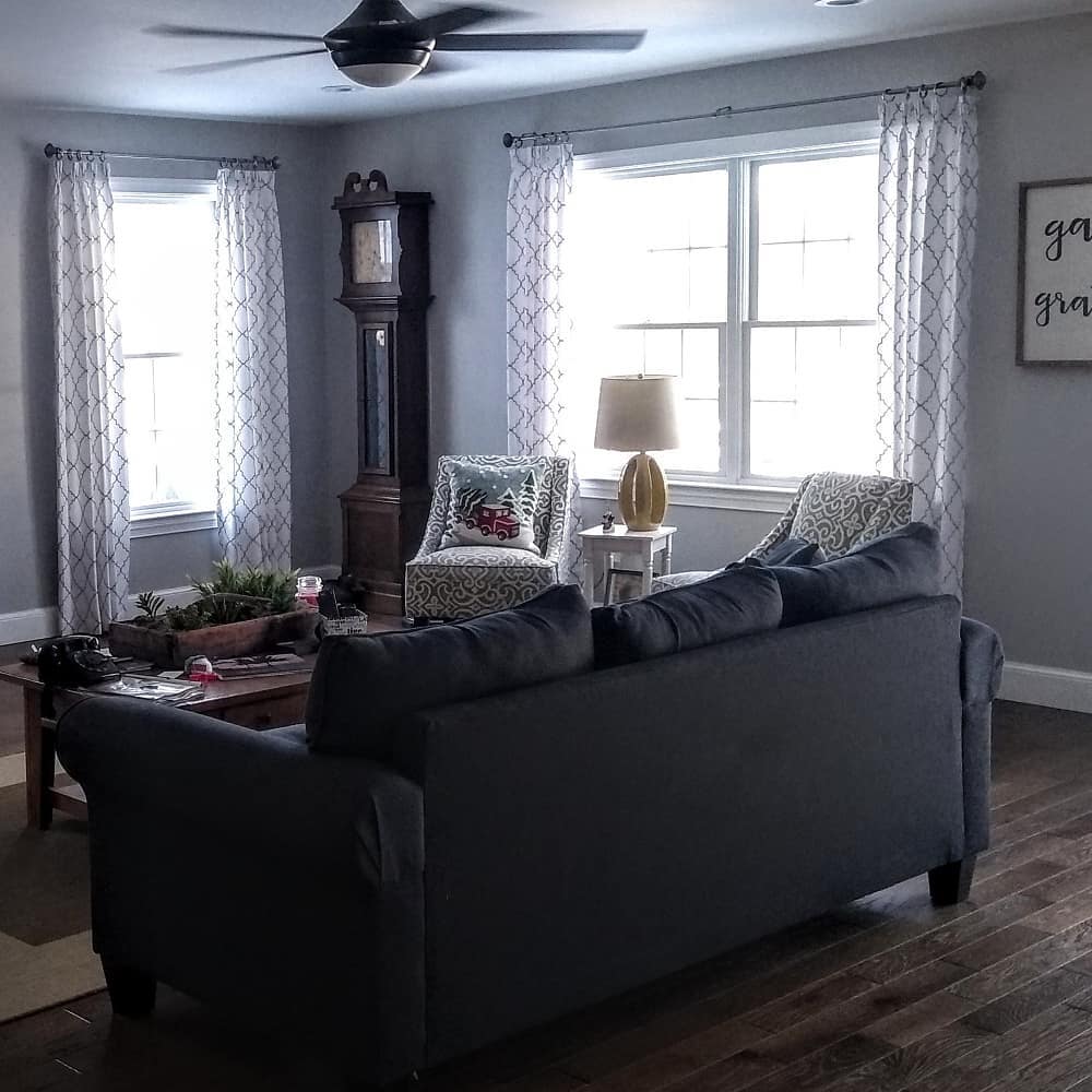 Why Sew Serious - New family room addition. Pinch pleated...