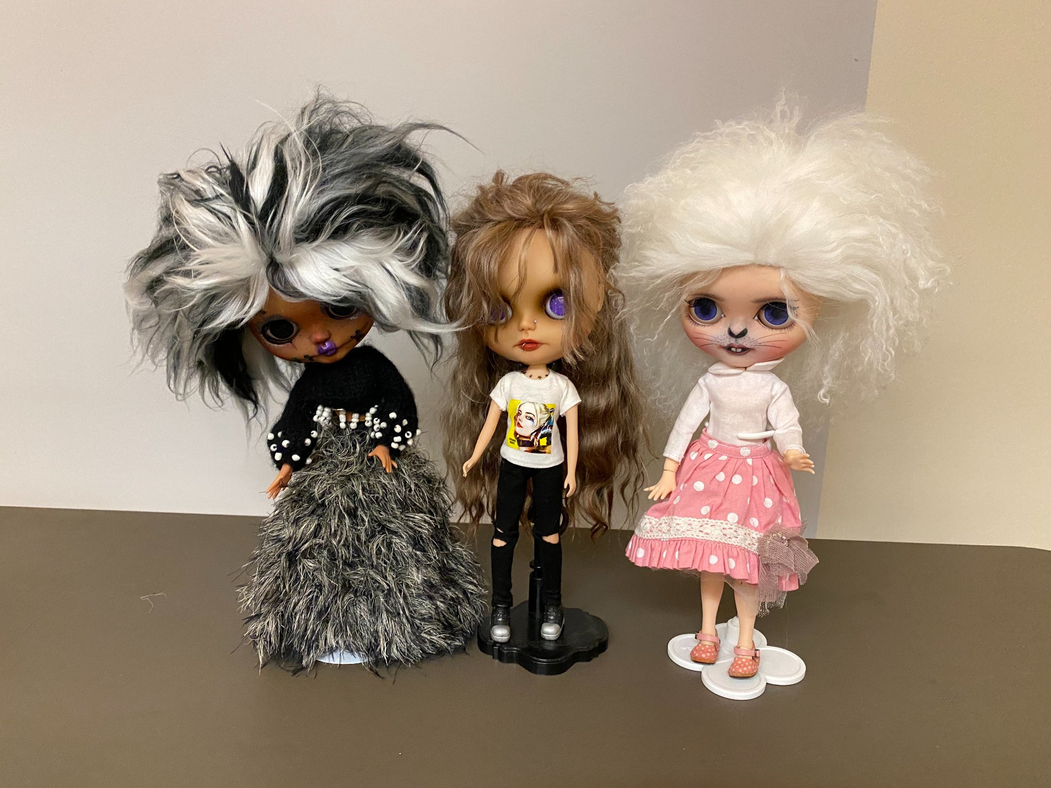 Blythe doll cosplay outfit made from jeans