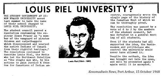 Friends of Louis Riel | Powell River BC