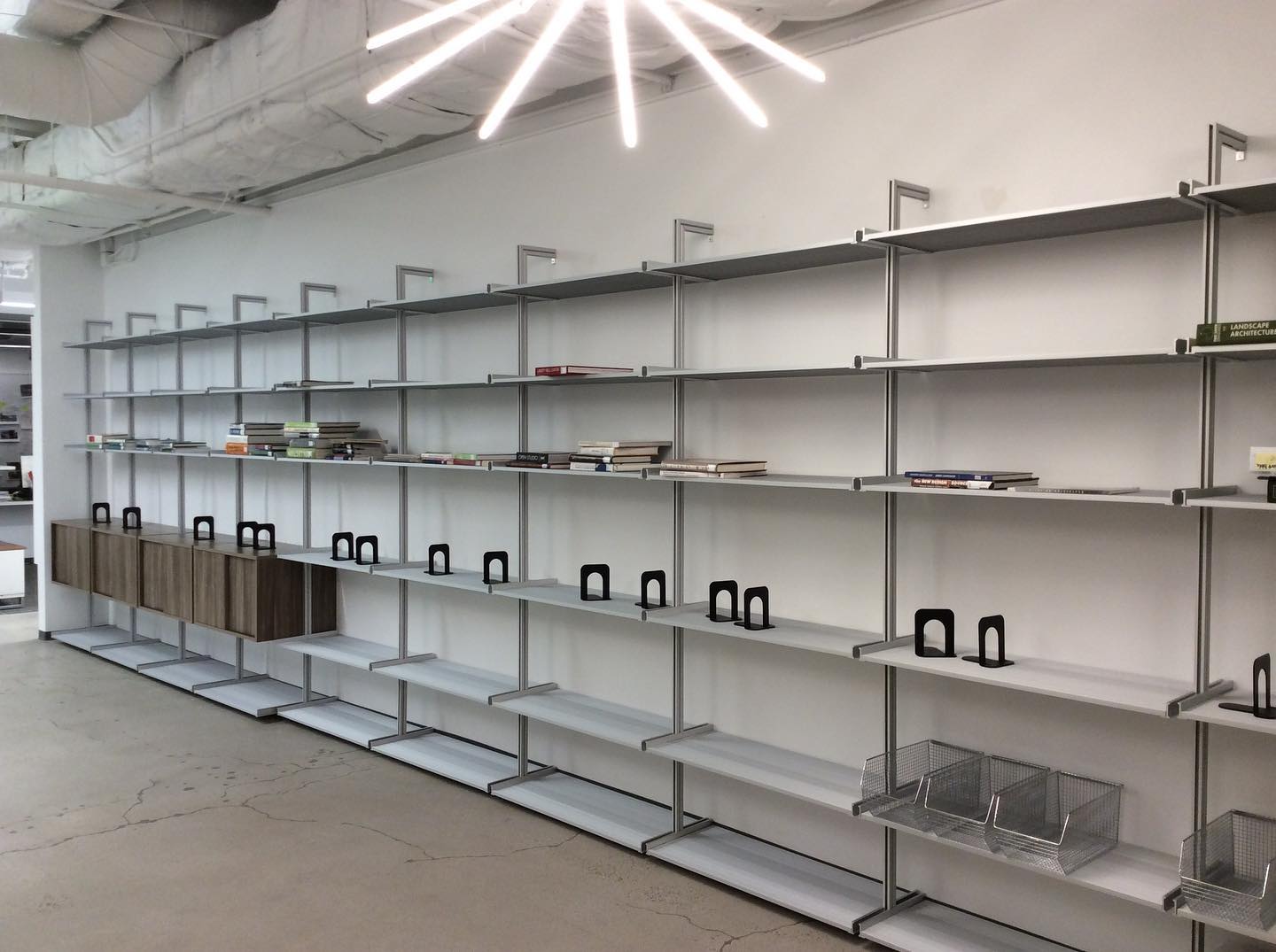 Modern Shelving - Your resource library with all aluminum...
