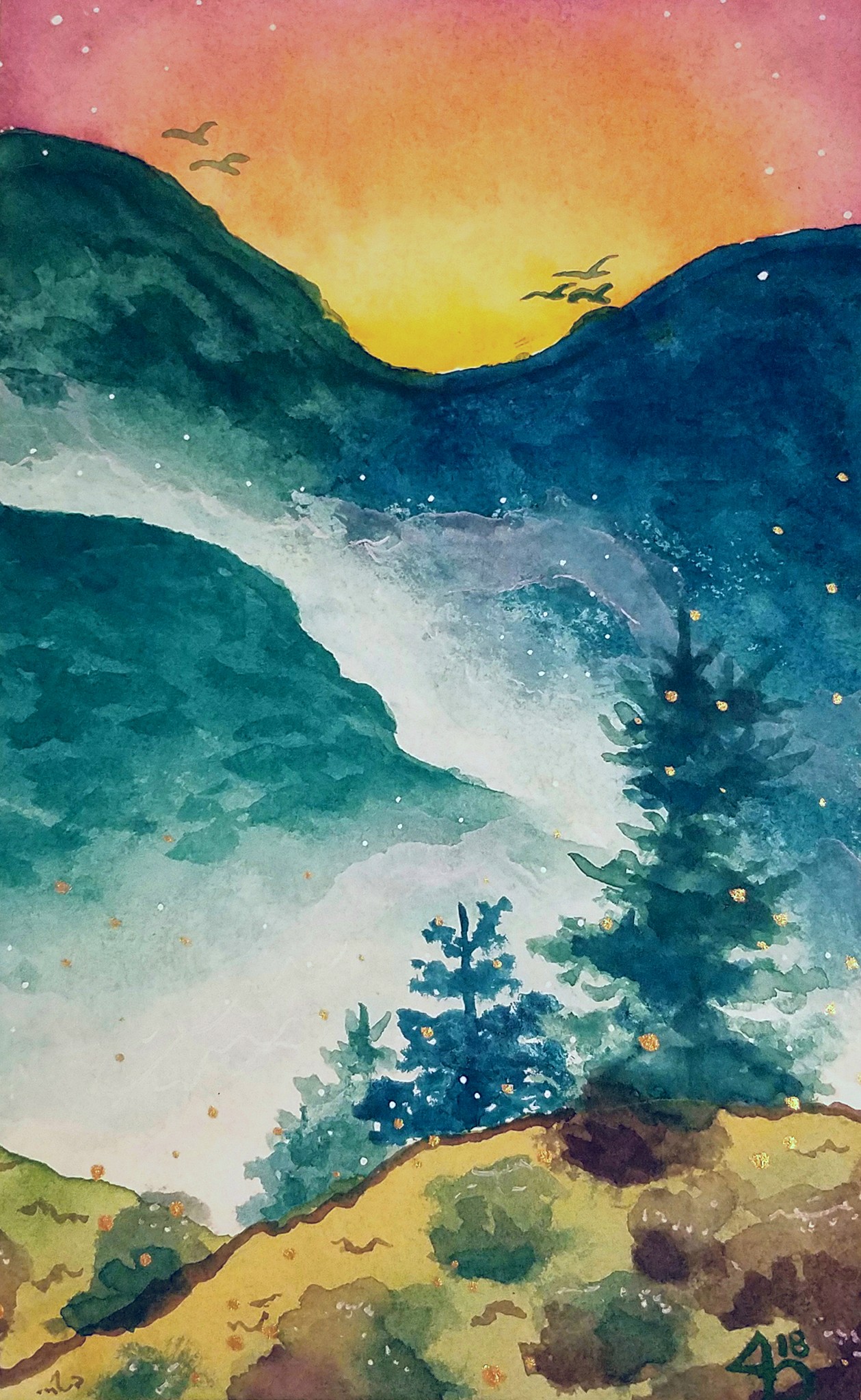 Here's a better look at the mountains... - Graphics by Hannah