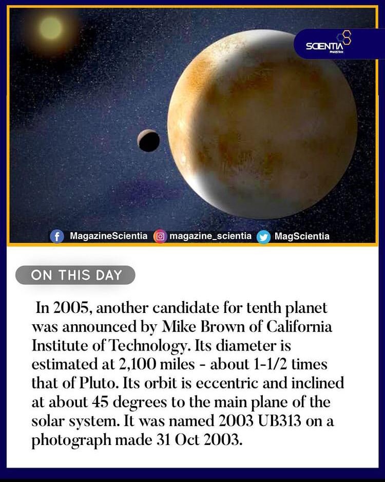 Scientia - #OnThisDay In 2005, another candidate for tenth... | Facebook