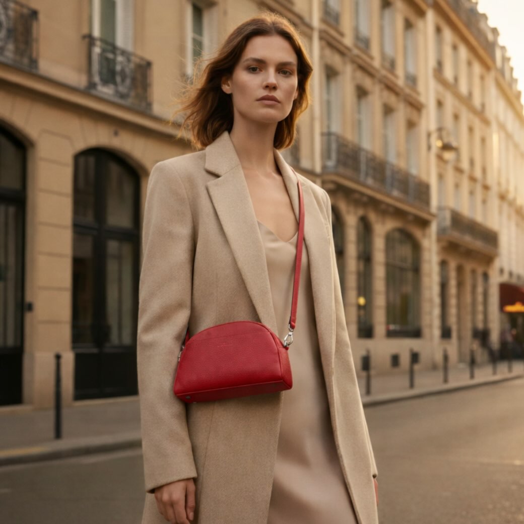 Sac à Main LA BAGAGERIE En Cuir Cognac/beige - Fabriqué En France - Neuf Sans étiquettes